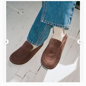 Larroudé x Parke Clog Brown Suede loafers